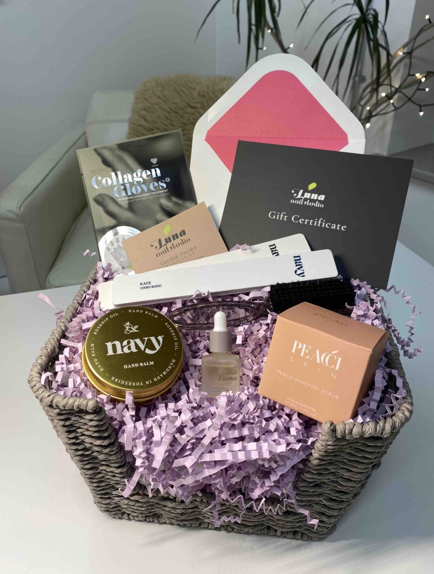 The Works manicure and pedicure gift basket